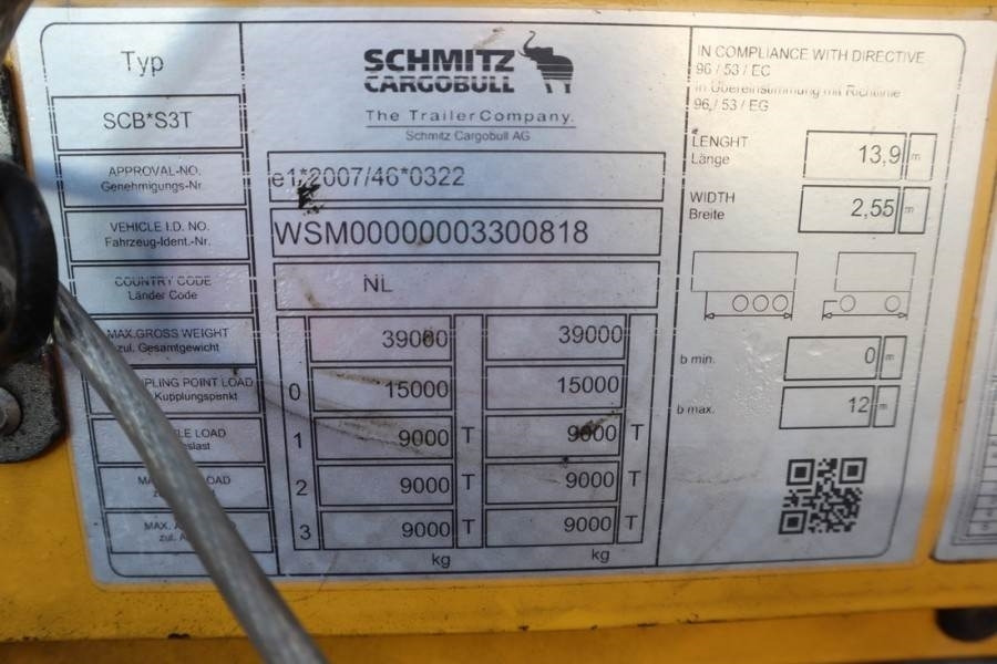 Remolque con toldo Schmitz CARG SCB3ST CoC Documents, TuV Loading Certificate: foto 6
