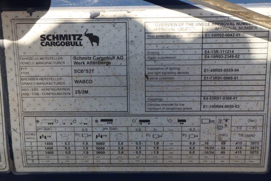 Arrendamiento de Schmitz Cargobull SCB3ST CoC Documents, TuV Loading Certif  Schmitz Cargobull SCB3ST CoC Documents, TuV Loading Certif: foto 7