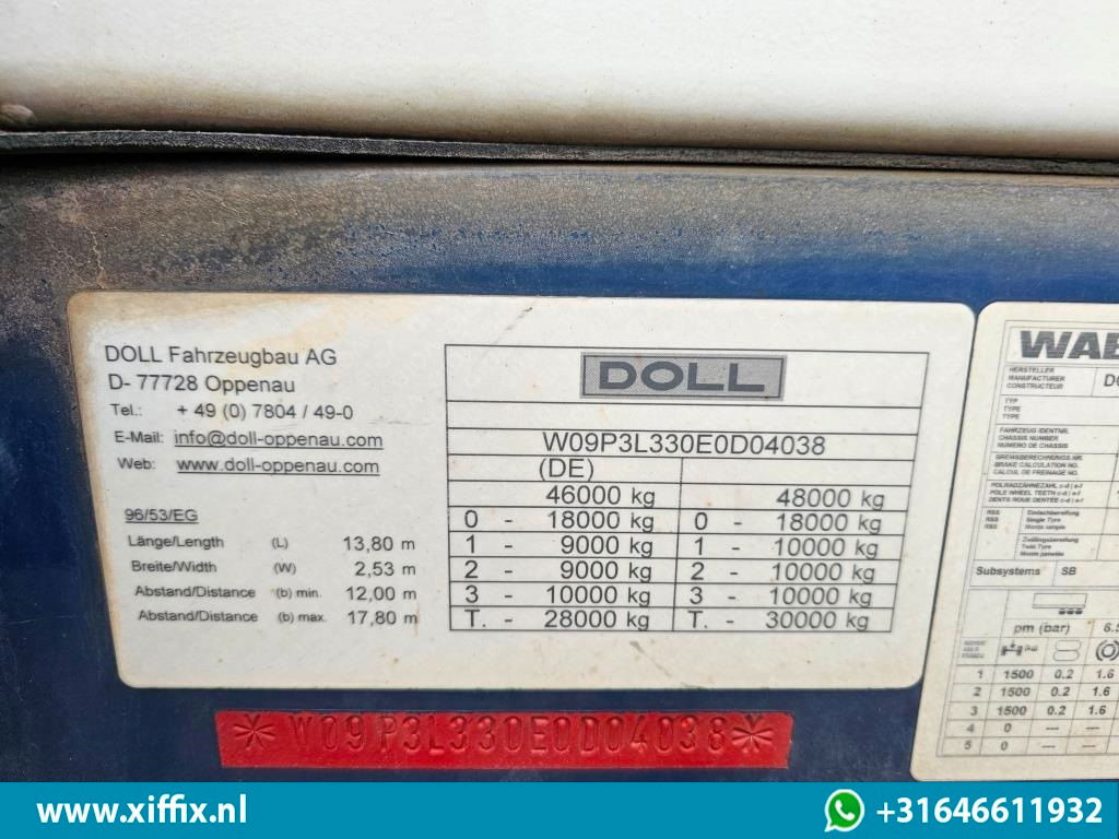 Semirremolque plataforma/ Caja abierta Doll 3-ass. Vlakke uitschuifbare oplegger / Naloop gestuurd: foto 12