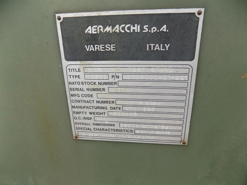 Arrendamiento de Diversen hydraulische generator Aermacchi H25DB Diversen hydraulische generator Aermacchi H25DB: foto 10