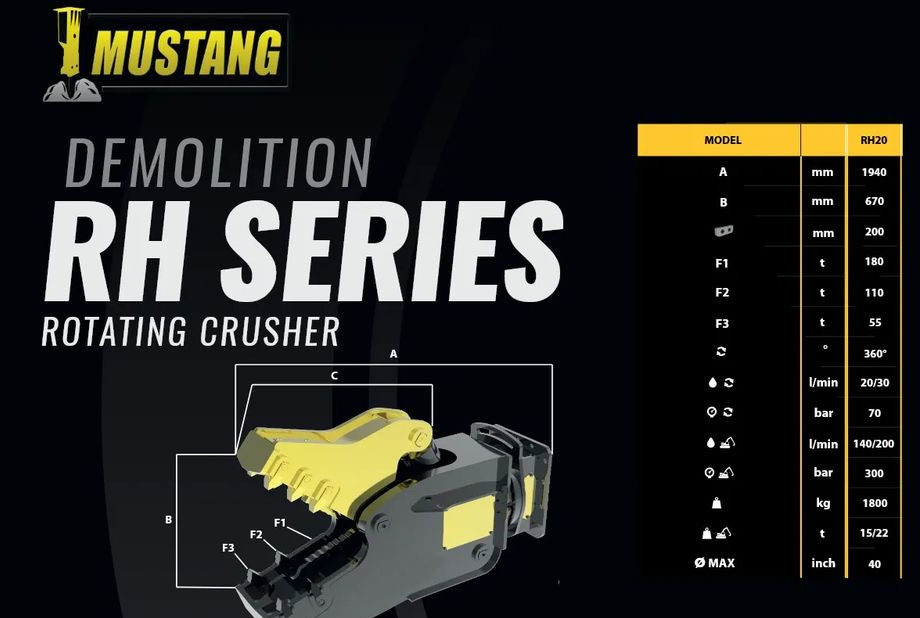 Inny Nowe szczęki kruszące MUSTANG HAMMER RH 20, 1800 KG - Implemento para Maquinaria de construcción: foto 2 Inny Nowe szczęki kruszące MUSTANG HAMMER RH 20, 1800 KG - Implemento para Maquinaria de construcción: foto 2