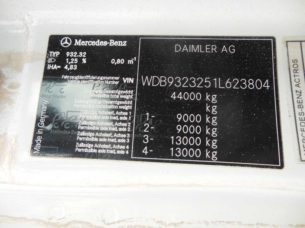 Camión volquete Mercedes-Benz ACTROS 4144, 8X6, 3 PEDALE, MEILLER, BODRMATIC: foto 29 Camión volquete Mercedes-Benz ACTROS 4144, 8X6, 3 PEDALE, MEILLER, BODRMATIC: foto 29