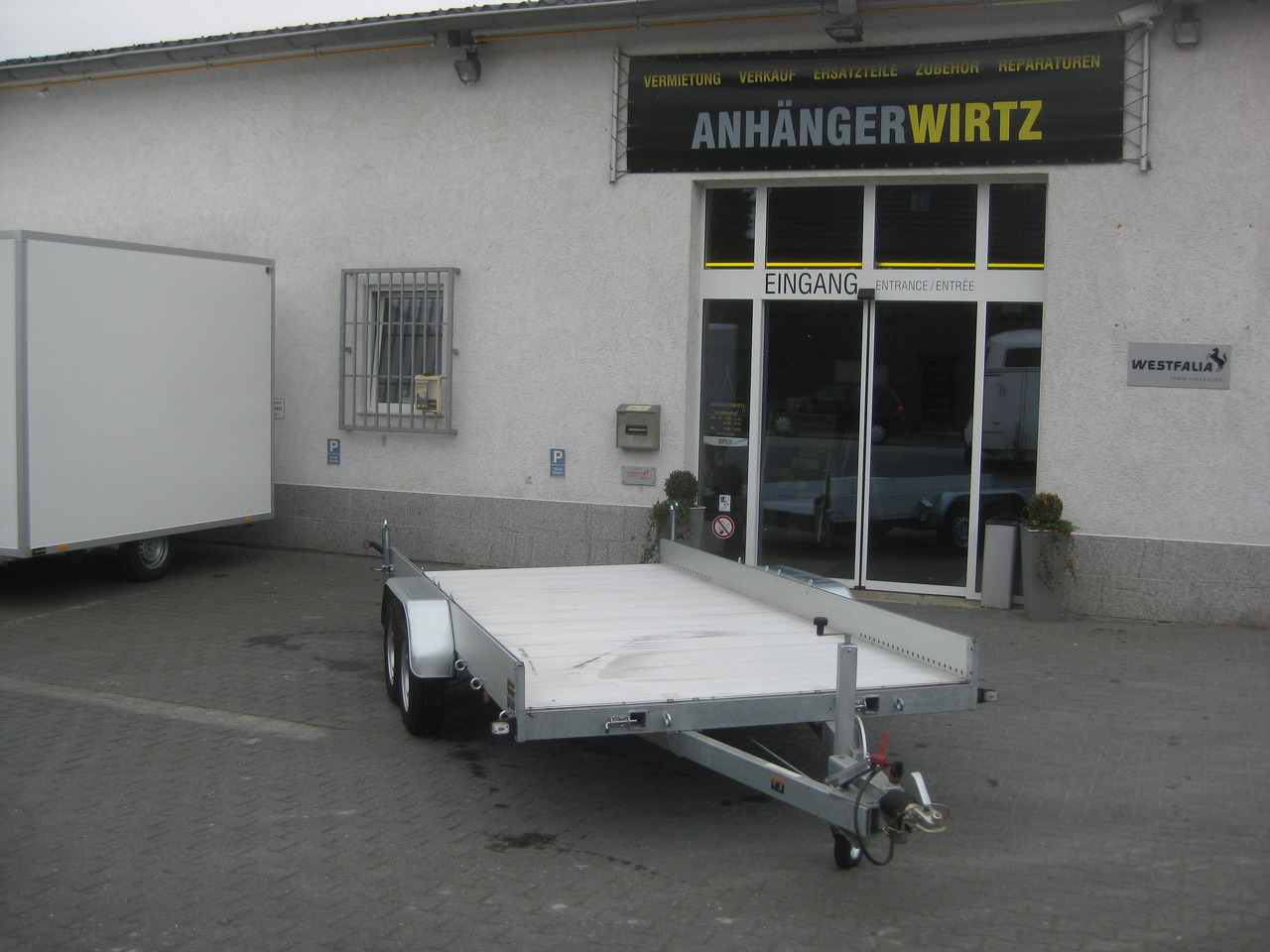 Anssems Transporter AMT 2500 440x190x18cm Aluboden Alurampen Seilwinde 2500kg Modell 22 - Remolque plataforma/ Caja abierta: foto 1 Anssems Transporter AMT 2500 440x190x18cm Aluboden Alurampen Seilwinde 2500kg Modell 22 - Remolque plataforma/ Caja abierta: foto 1