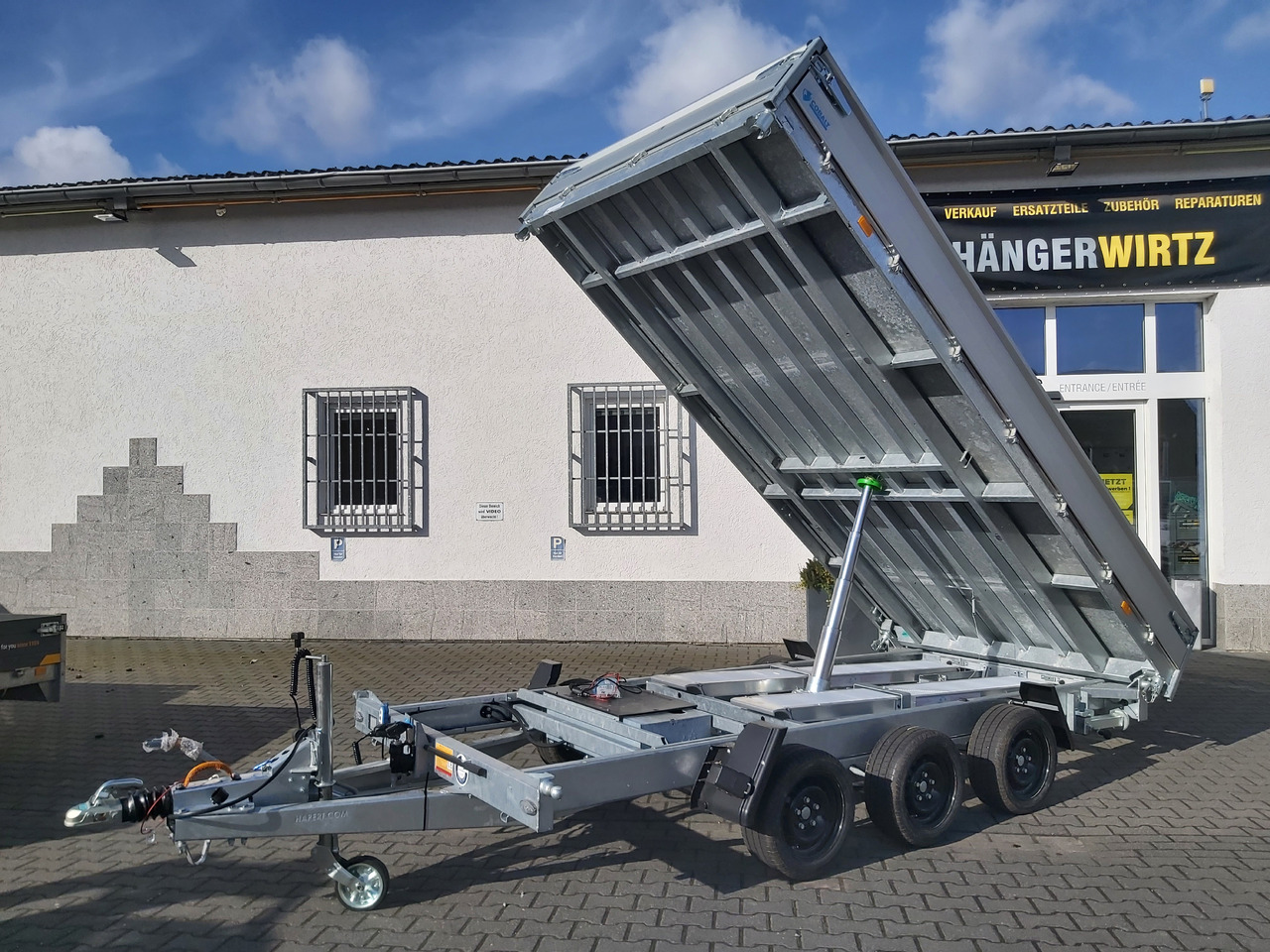 Hapert COBALT HM-3 405x200x30cm Ferro Elektro + NHP Rampen Heckstützen Tridem 3500kg Abverkauf - Remolque volquete: foto 1 Hapert COBALT HM-3 405x200x30cm Ferro Elektro + NHP Rampen Heckstützen Tridem 3500kg Abverkauf - Remolque volquete: foto 1