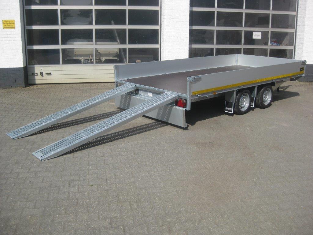 Multi Transporter 406x200x30cm Rampen Seilwinde 13" niedrig Fahrwerk (XL) 2700kg - Remolque plataforma/ Caja abierta: foto 1 Multi Transporter 406x200x30cm Rampen Seilwinde 13" niedrig Fahrwerk (XL) 2700kg - Remolque plataforma/ Caja abierta: foto 1