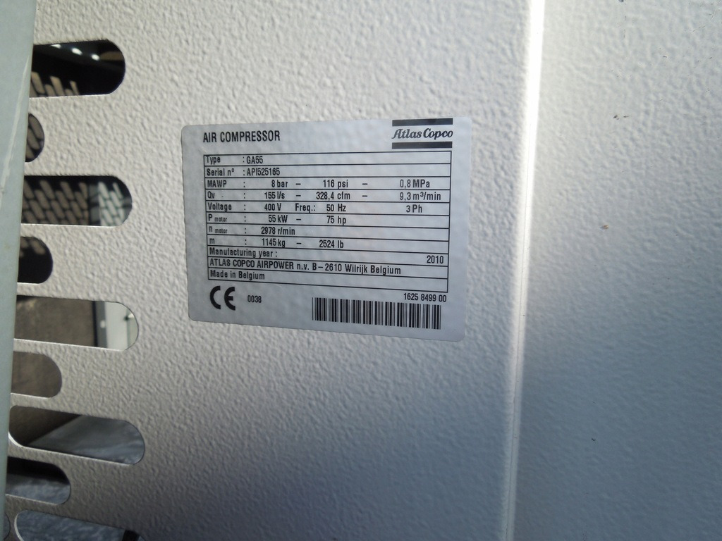 ATLAS COPCO GA55 - Compresor de aire: foto 4 ATLAS COPCO GA55 - Compresor de aire: foto 4