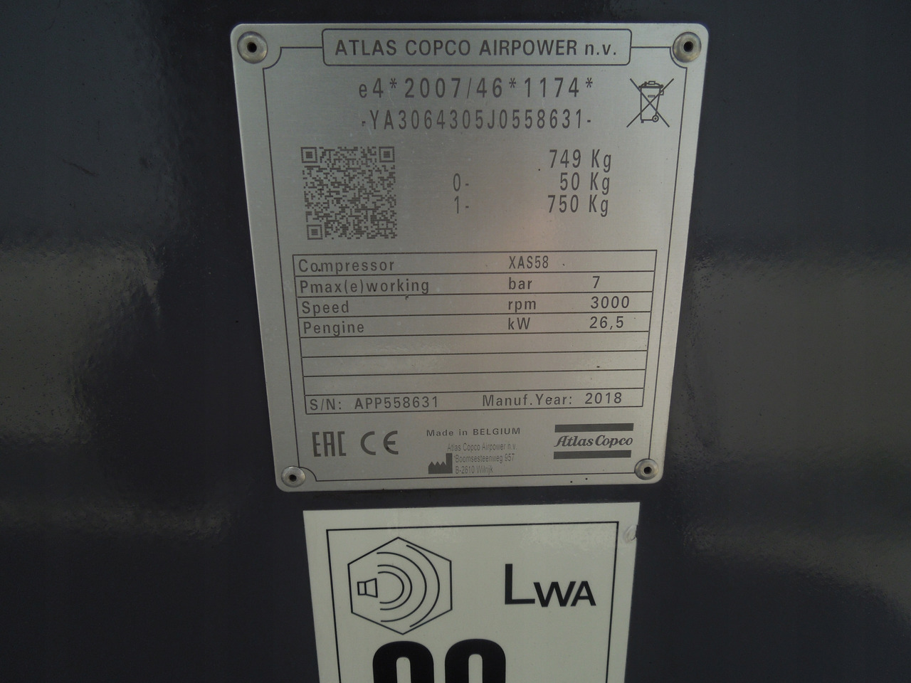 Atlas Copco XAS58 - Compresor de aire: foto 2 Atlas Copco XAS58 - Compresor de aire: foto 2