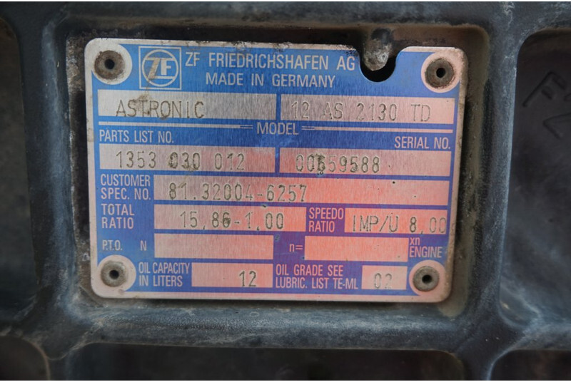 MAN 12AS2130DD 81.32004-6257 - Caja de cambios para Camión: foto 5 MAN 12AS2130DD 81.32004-6257 - Caja de cambios para Camión: foto 5