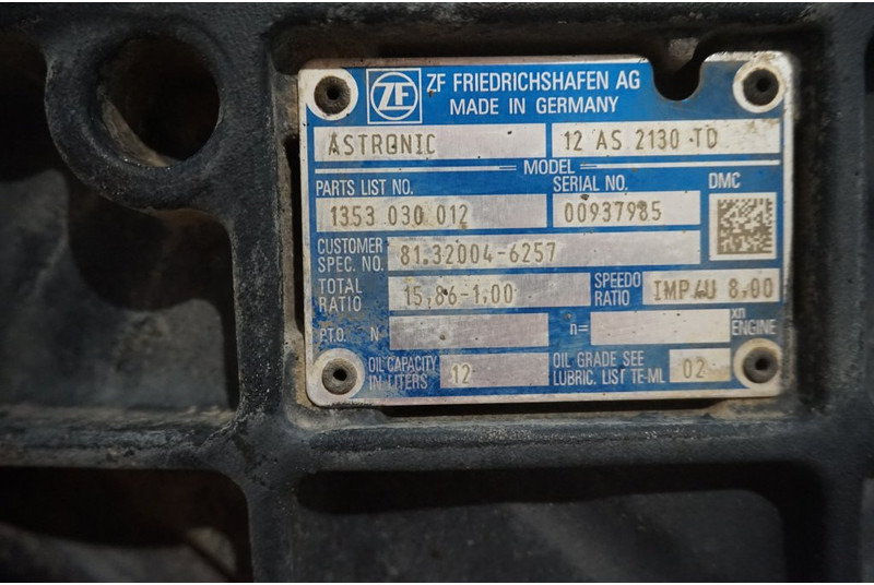 ZF 12AS2130DD TGS 81.32004-6257 - Caja de cambios para Camión: foto 5 ZF 12AS2130DD TGS 81.32004-6257 - Caja de cambios para Camión: foto 5