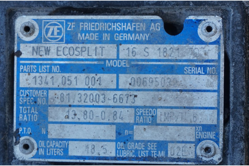ZF 16S1821OD+INT 81.32003.6673 - Caja de cambios para Camión: foto 5 ZF 16S1821OD+INT 81.32003.6673 - Caja de cambios para Camión: foto 5