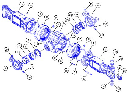 Caterpillar Cat TH514C TH417C - oś tylna - wspornik 320-8609 - Eje posterior para Maquinaria de construcción: foto 1 Caterpillar Cat TH514C TH417C - oś tylna - wspornik 320-8609 - Eje posterior para Maquinaria de construcción: foto 1