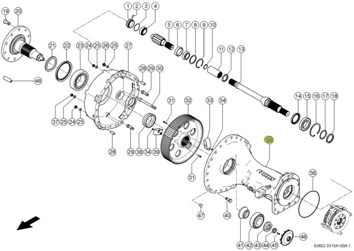 Claas Jaguar 970 - przednia oś napędowa - obudowa osi 0007742290 - Eje delantero para Maquinaria agrícola: foto 1 Claas Jaguar 970 - przednia oś napędowa - obudowa osi 0007742290 - Eje delantero para Maquinaria agrícola: foto 1