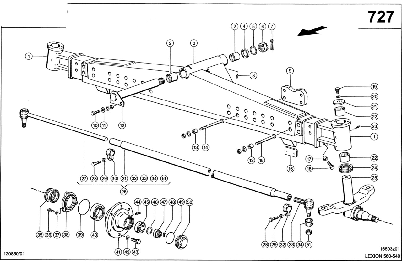 Claas Lexion 560 KORPUS OSI KIERUJĄCEJ 0000899292 (Oś kierowana, 2,54 m - 2,99 m) - Eje y piezas para Cosechadora de granos: foto 1 Claas Lexion 560 KORPUS OSI KIERUJĄCEJ 0000899292 (Oś kierowana, 2,54 m - 2,99 m) - Eje y piezas para Cosechadora de granos: foto 1