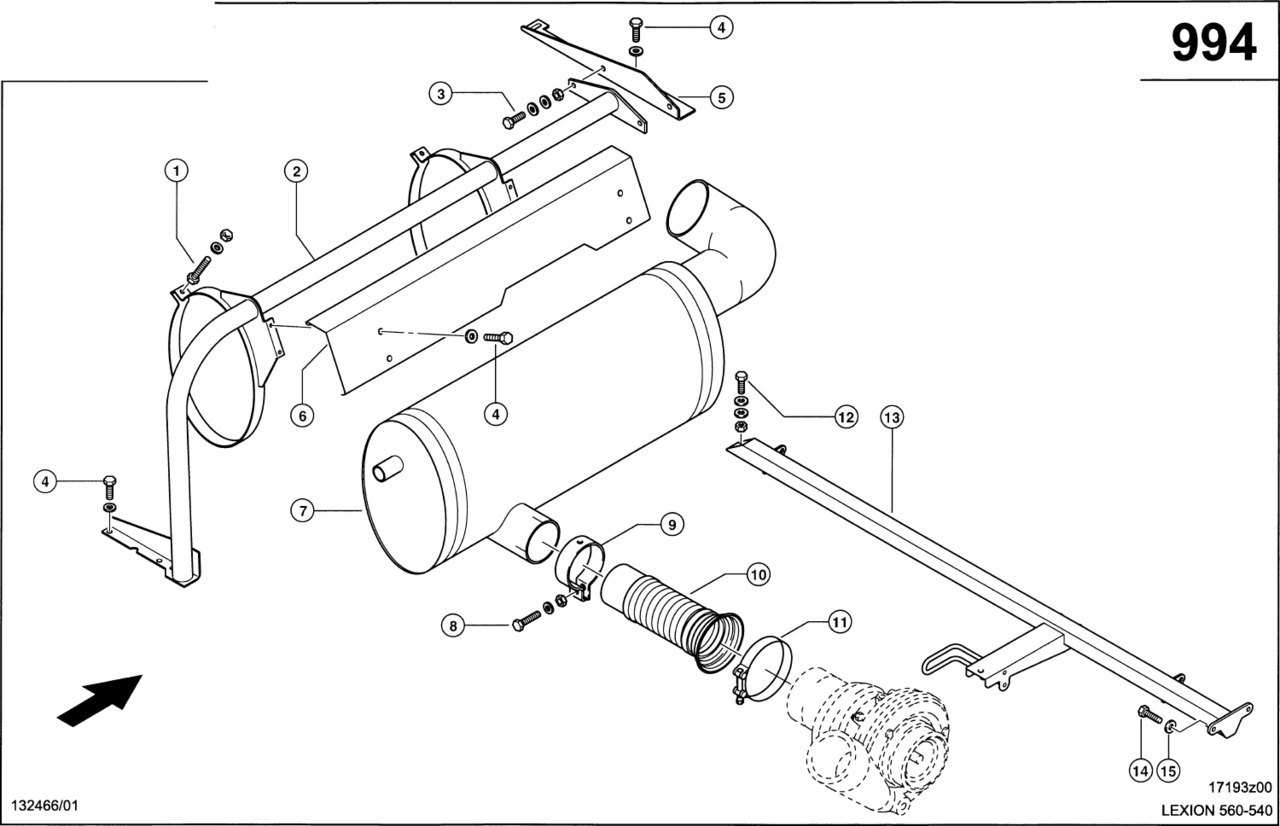 Claas Lexion 560 TŁUMIK  0007619111 (Silnik cat c9, 3126b; układ wydechowy) - Silenciador para Maquinaria agrícola: foto 1 Claas Lexion 560 TŁUMIK  0007619111 (Silnik cat c9, 3126b; układ wydechowy) - Silenciador para Maquinaria agrícola: foto 1