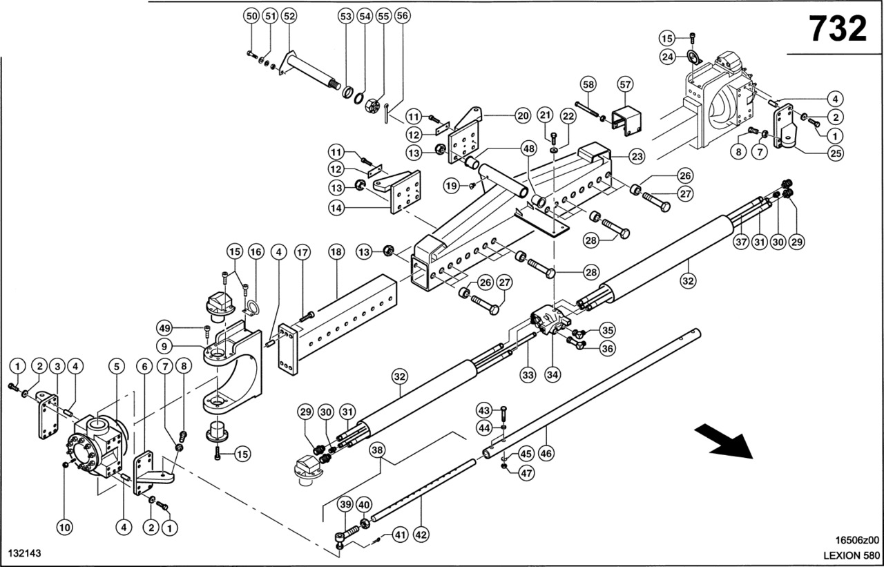 Claas Lexion 580 UCHWYT SIŁOWNIKA 0007307690 (Napędzana oś kierowana "mud hog") - Eje y piezas para Cosechadora de granos: foto 1 Claas Lexion 580 UCHWYT SIŁOWNIKA 0007307690 (Napędzana oś kierowana "mud hog") - Eje y piezas para Cosechadora de granos: foto 1