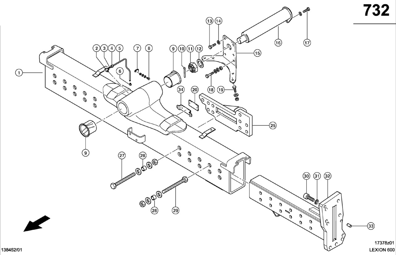 Claas Lexion 600 KORPUS PRZESTAW. 0007708230 (Napędzana oś kierowana, 2,87m - 3,27m) - Eje y piezas para Cosechadora de granos: foto 1 Claas Lexion 600 KORPUS PRZESTAW. 0007708230 (Napędzana oś kierowana, 2,87m - 3,27m) - Eje y piezas para Cosechadora de granos: foto 1
