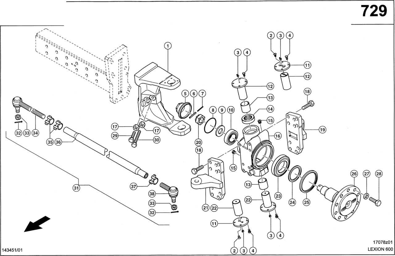 Claas Lexion 600 PRZEGUB 0007690080 (Oś kierowana 2,87m - 3,27m, przestawialny korpus) - Eje y piezas para Cosechadora de granos: foto 1 Claas Lexion 600 PRZEGUB 0007690080 (Oś kierowana 2,87m - 3,27m, przestawialny korpus) - Eje y piezas para Cosechadora de granos: foto 1