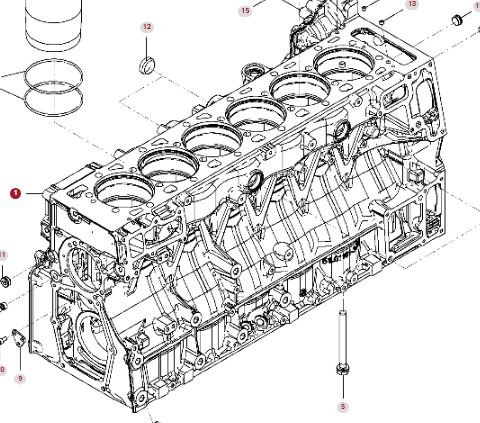 Fendt 936 Gen 7 Silnik D1556LE523 Blok Silnika H218PF150269A - Bloque de cilindros para Maquinaria agrícola: foto 2 Fendt 936 Gen 7 Silnik D1556LE523 Blok Silnika H218PF150269A - Bloque de cilindros para Maquinaria agrícola: foto 2