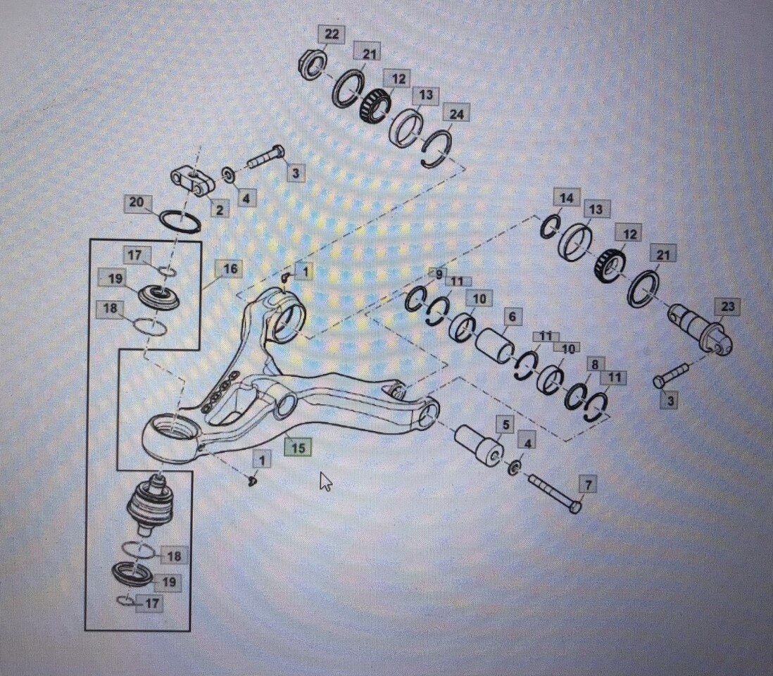 JOHN DEERE R537611/R537610 John Deere ramię/wahacz John Deere 8345R 8520 8120 8320 8225R 8270R - Suspensión para Tractor: foto 1 JOHN DEERE R537611/R537610 John Deere ramię/wahacz John Deere 8345R 8520 8120 8320 8225R 8270R - Suspensión para Tractor: foto 1
