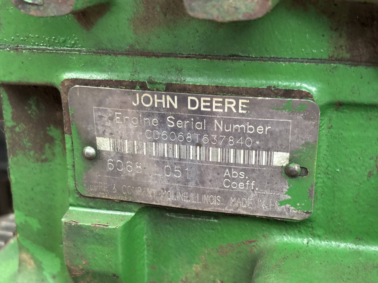 John Deere 6068TL051 Silnik Kompletny R119565 - Motor para Maquinaria agrícola: foto 1 John Deere 6068TL051 Silnik Kompletny R119565 - Motor para Maquinaria agrícola: foto 1