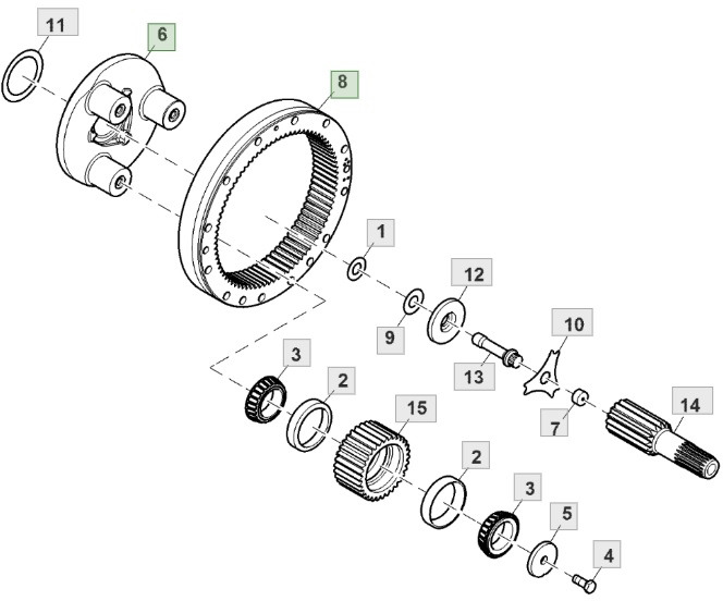 John Deere 6230 6250 - przekładnia planetarna satelity R153611 - Transmisión para Maquinaria agrícola: foto 1 John Deere 6230 6250 - przekładnia planetarna satelity R153611 - Transmisión para Maquinaria agrícola: foto 1