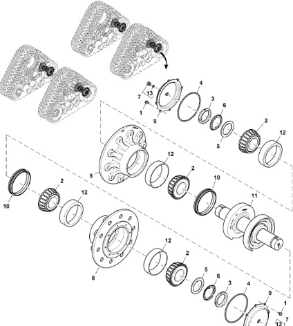 John Deere 9470RX - Piasta R553429 (Gąsienice i obciąźniki) - Piezas del tren de rodaje para Tractor: foto 1 John Deere 9470RX - Piasta R553429 (Gąsienice i obciąźniki) - Piezas del tren de rodaje para Tractor: foto 1