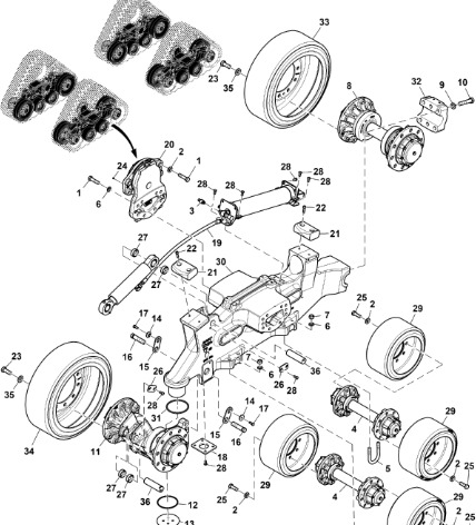 John Deere 9470RX - Zestaw koła i opony RE272331 (Gąsienice i obciąźniki) - Piezas del tren de rodaje para Tractor: foto 1 John Deere 9470RX - Zestaw koła i opony RE272331 (Gąsienice i obciąźniki) - Piezas del tren de rodaje para Tractor: foto 1