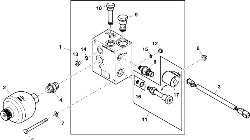 John Deere 960 - Elekt. zawór proporcjonalny DC217716 (Układ hydrauliczny) - Válvula hidráulica para Maquinaria agrícola: foto 1 John Deere 960 - Elekt. zawór proporcjonalny DC217716 (Układ hydrauliczny) - Válvula hidráulica para Maquinaria agrícola: foto 1