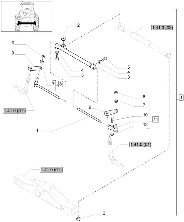 New Holland T6010 Przegub kulowy 81864100 - Dirección para Tractor: foto 1 New Holland T6010 Przegub kulowy 81864100 - Dirección para Tractor: foto 1