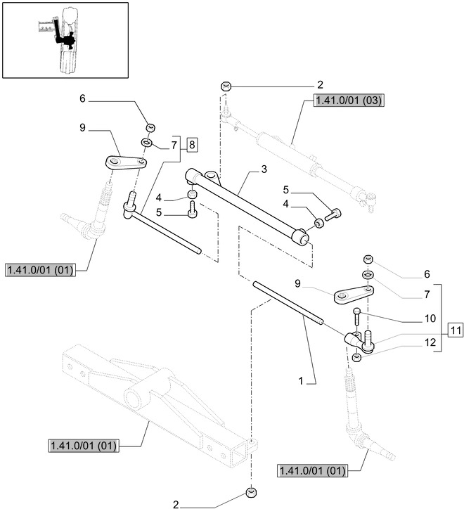 New Holland T6010 T6090 T6070 Dżwignia 82029587 - Dirección para Tractor: foto 1 New Holland T6010 T6090 T6070 Dżwignia 82029587 - Dirección para Tractor: foto 1