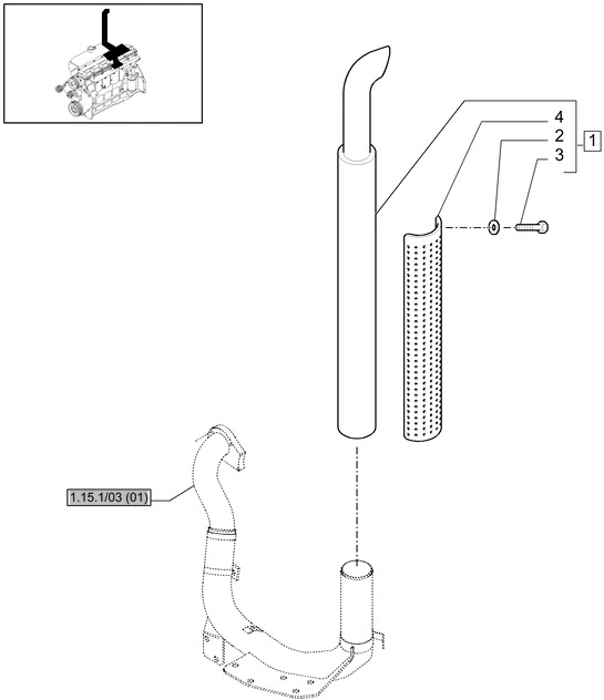 New Holland T6010 Tłumik 87324753 - Silenciador para Tractor: foto 1 New Holland T6010 Tłumik 87324753 - Silenciador para Tractor: foto 1