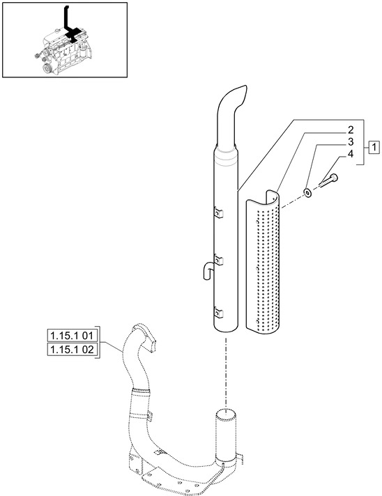 New Holland T6010 Tłumik 87324758 - Silenciador para Tractor: foto 1 New Holland T6010 Tłumik 87324758 - Silenciador para Tractor: foto 1