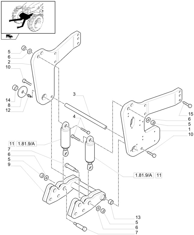 New Holland T6010 Wspornik 47126287 - Bastidor/ Chasis para Tractor: foto 1 New Holland T6010 Wspornik 47126287 - Bastidor/ Chasis para Tractor: foto 1