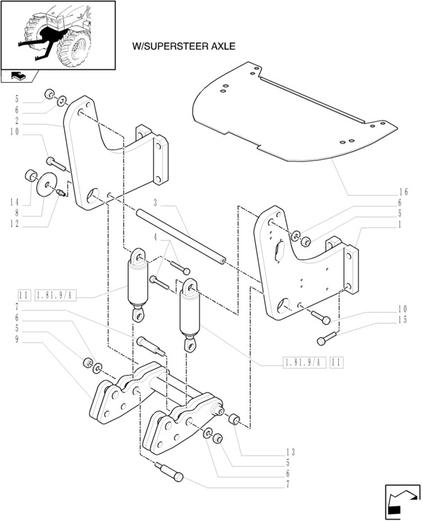 New Holland T6010 Wspornik 47126288 - Bastidor/ Chasis para Tractor: foto 1 New Holland T6010 Wspornik 47126288 - Bastidor/ Chasis para Tractor: foto 1