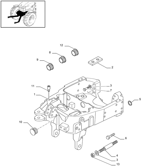 New Holland T6010 Wspornik 87661567 - Bastidor/ Chasis para Tractor: foto 1 New Holland T6010 Wspornik 87661567 - Bastidor/ Chasis para Tractor: foto 1