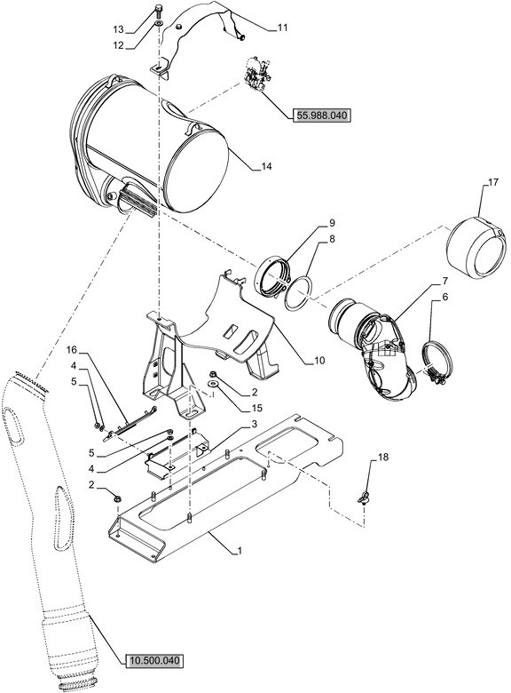 New Holland T6070 Tłumik muffler doc cluster 9.5x3.3 hp 47536446 - Silenciador para Tractor: foto 1 New Holland T6070 Tłumik muffler doc cluster 9.5x3.3 hp 47536446 - Silenciador para Tractor: foto 1