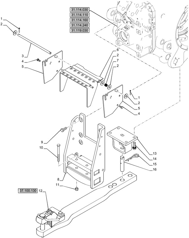 New Holland T6090 T6070 Belka zaczepowa 84229800 - Bastidor/ Chasis para Tractor: foto 1 New Holland T6090 T6070 Belka zaczepowa 84229800 - Bastidor/ Chasis para Tractor: foto 1