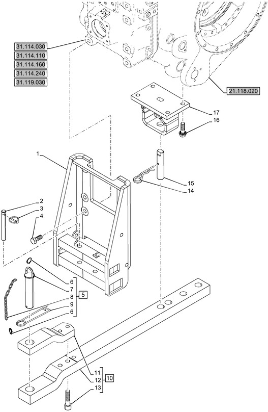 New Holland T6090 T6070 Belka zaczepowa 87561441 - Bastidor/ Chasis para Tractor: foto 1 New Holland T6090 T6070 Belka zaczepowa 87561441 - Bastidor/ Chasis para Tractor: foto 1