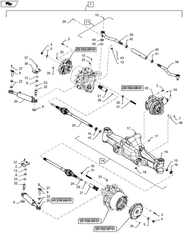 New Holland T6090 T6070 Cięgno m42 x 1.5, rh, cl 4.75 47461985 - Dirección para Tractor: foto 1 New Holland T6090 T6070 Cięgno m42 x 1.5, rh, cl 4.75 47461985 - Dirección para Tractor: foto 1