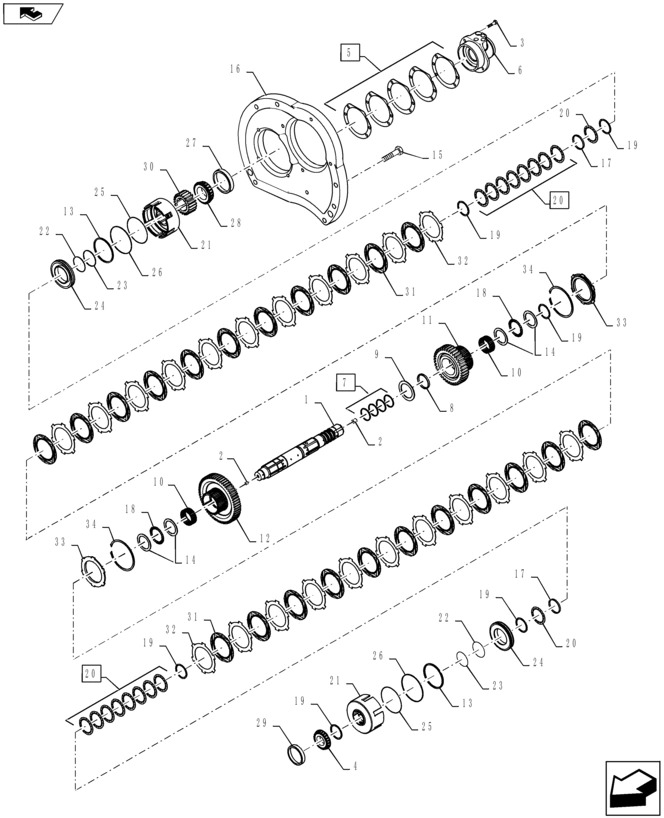 New Holland T6090 T6070 Shaft assy. 87434653 - Transmisión para Tractor: foto 1 New Holland T6090 T6070 Shaft assy. 87434653 - Transmisión para Tractor: foto 1