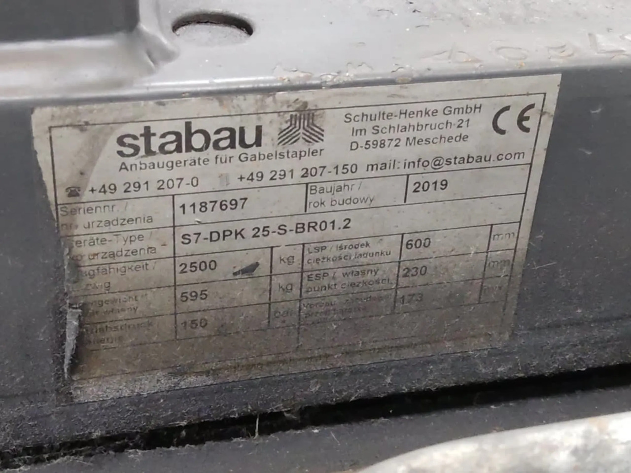 Stabau S7-DPK 25-S-BR01.2 - Implemento para Equipo de manutención: foto 4 Stabau S7-DPK 25-S-BR01.2 - Implemento para Equipo de manutención: foto 4