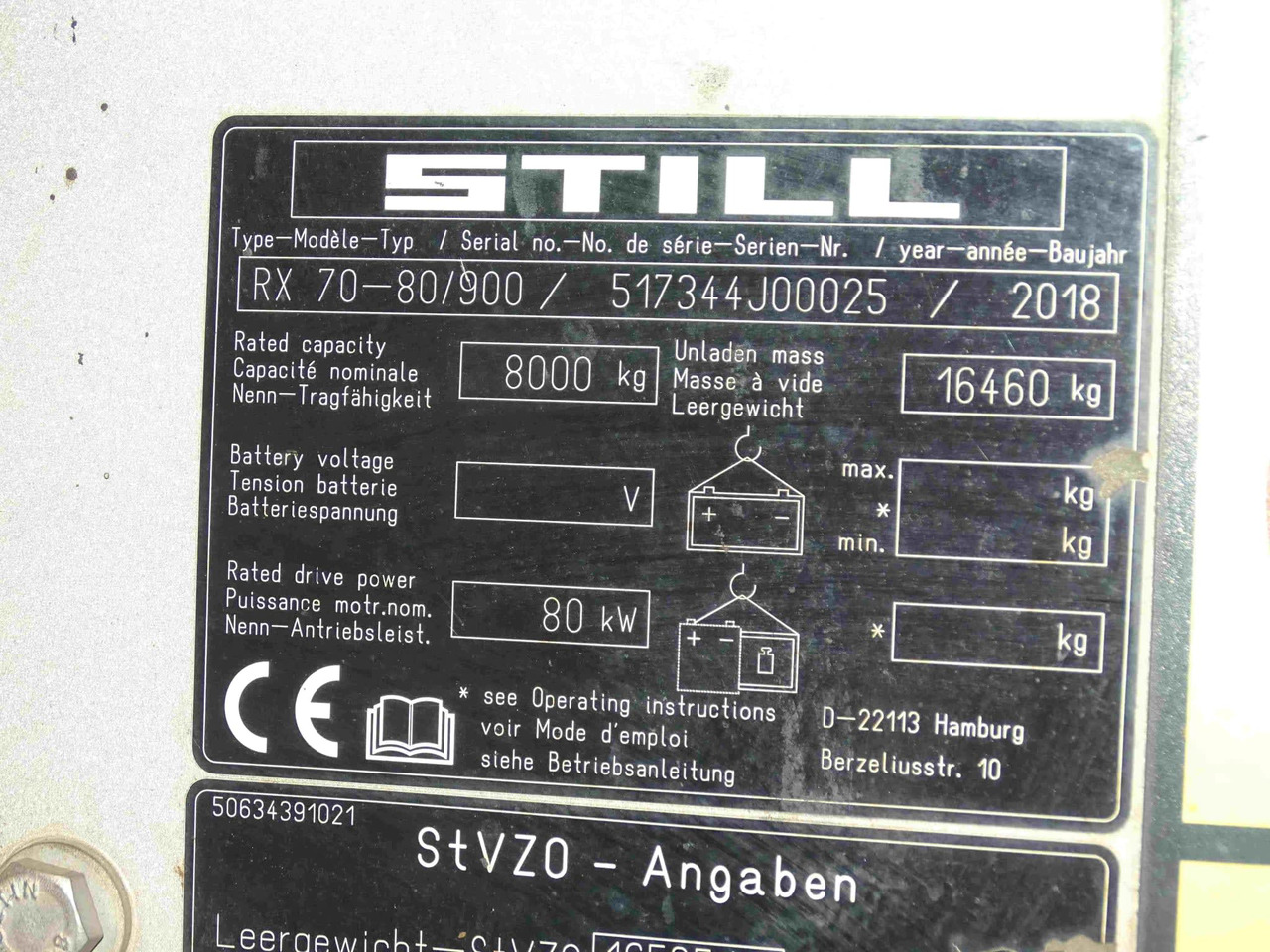 STILL RX70-80/900 - Carretilla elevadora diésel: foto 5 STILL RX70-80/900 - Carretilla elevadora diésel: foto 5