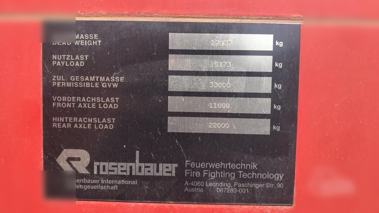 1995 ROSENBAUER FOX - Camión de bomberos: foto 3 1995 ROSENBAUER FOX - Camión de bomberos: foto 3