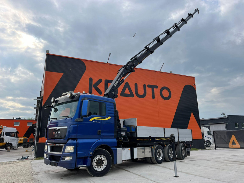 MAN TGX 35.480 8x4*4 HIAB 288E-7 / PLATFORM L=6397 mm - Camión caja abierta, Camión grúa: foto 1 MAN TGX 35.480 8x4*4 HIAB 288E-7 / PLATFORM L=6397 mm - Camión caja abierta, Camión grúa: foto 1