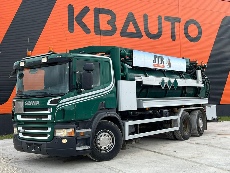 Scania P 360 6x2*4 Larsen A/S TANK 10000 l / VACUUM Vacustar W1300R / PRESSURE Uraca F716 - Limpieza de alcantarillado: foto 1 Scania P 360 6x2*4 Larsen A/S TANK 10000 l / VACUUM Vacustar W1300R / PRESSURE Uraca F716 - Limpieza de alcantarillado: foto 1