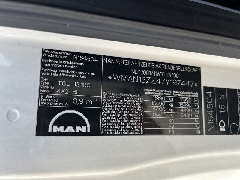 Camión caja cerrada MAN TGL 12.180 / 12 Ton / 781 dkm / Oil Leak / Canvas Box / NL Truck: foto 16 Camión caja cerrada MAN TGL 12.180 / 12 Ton / 781 dkm / Oil Leak / Canvas Box / NL Truck: foto 16