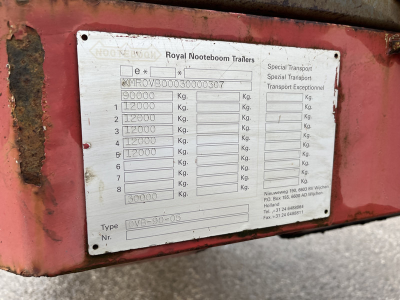 Nooteboom OVB-90-05 / 5 axle 12 Ton Hydraulic / BPW Drum / Ballast Trailer - Semirremolque plataforma/ Caja abierta: foto 5 Nooteboom OVB-90-05 / 5 axle 12 Ton Hydraulic / BPW Drum / Ballast Trailer - Semirremolque plataforma/ Caja abierta: foto 5