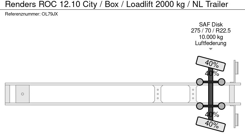 Arrendamiento de Renders ROC 12.10 City / Box / Loadlift 2000 kg / NL Trailer Renders ROC 12.10 City / Box / Loadlift 2000 kg / NL Trailer: foto 18