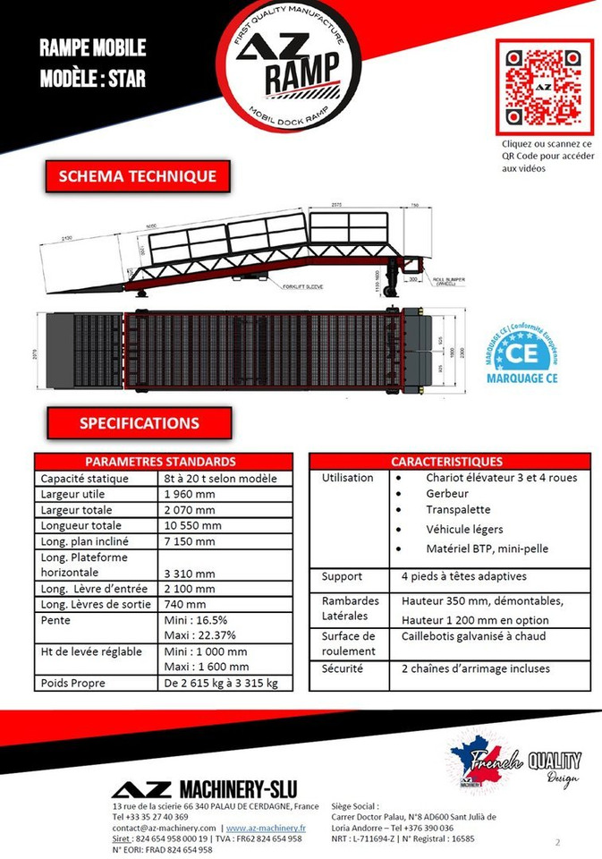 Loading Ramp with with hydraulic tilting bridge - AZ RAMP - STAR- 15T. 15 ton capacity - Rampa de carga: foto 2 Loading Ramp with with hydraulic tilting bridge - AZ RAMP - STAR- 15T. 15 ton capacity - Rampa de carga: foto 2