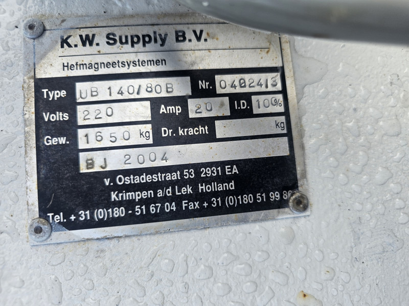 Kw supply schrootmagneet scrap magnet sennebogen fuchs liebherr lh - Implemento para Maquinaria de construcción: foto 5 Kw supply schrootmagneet scrap magnet sennebogen fuchs liebherr lh - Implemento para Maquinaria de construcción: foto 5